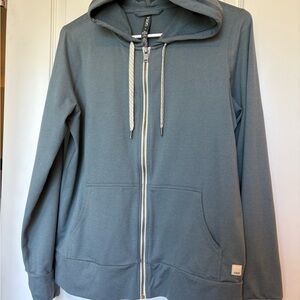 Vuori Women’s Heather Blue HALO PERFORMACE FULL Zip-Up 2.0 Hoodie -Size M